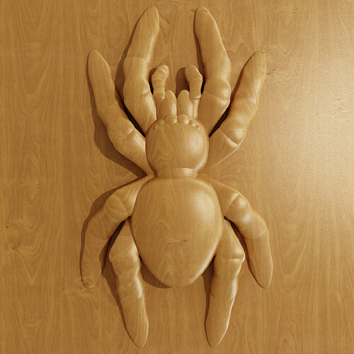 spider totem wood render