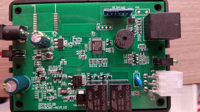 front of control board