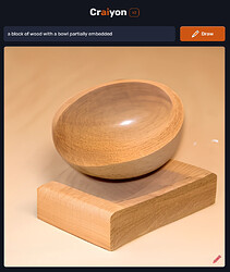 craiyon_071336_a_block_of_wood_with_a_bowl_partially_embedded