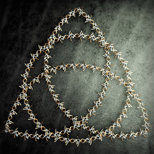 barbed wire Celtic knot leather background
