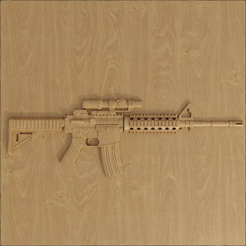 M4 carbine wood render